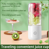 380ml Portable Blender Usb Electric Blender, Stainless Steel 6-Heads - White