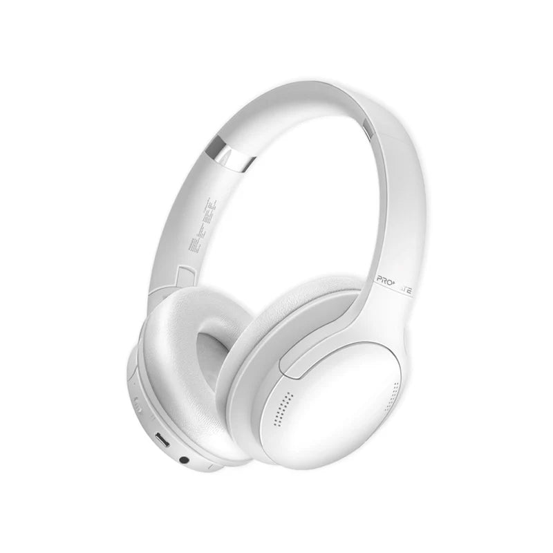 Promate High Fidelity Over-Ear Wireless Headphones, White