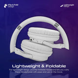 Promate High Fidelity Over-Ear Wireless Headphones, White