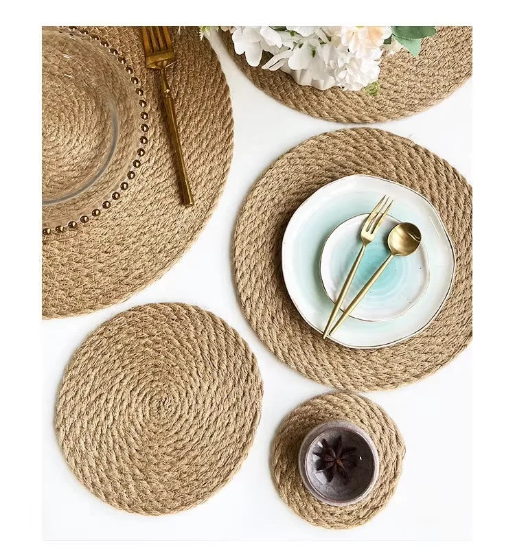 Flax Grass Insulation Pad 40 * 30Cm