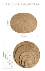Flax Grass Insulation Pad 40 * 30Cm