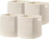 Cotton Rope Dirty Clothes Basket (3-piece Set)