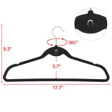 Non Slip and Traceless Flocking Hanger Set: 100Pcs/Set
