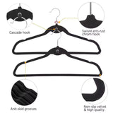 Non Slip and Traceless Flocking Hanger Set: 100Pcs/Set