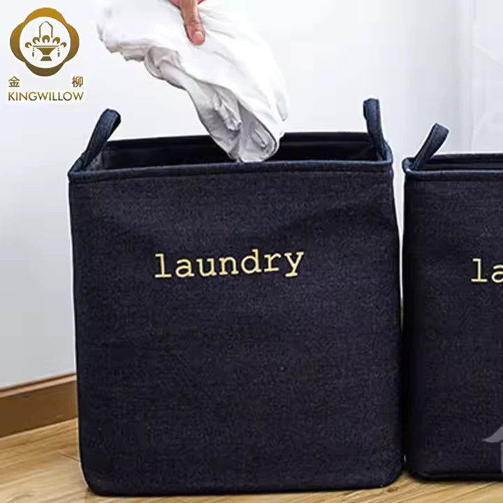 Cotton and Linen Dirty Clothes Basket