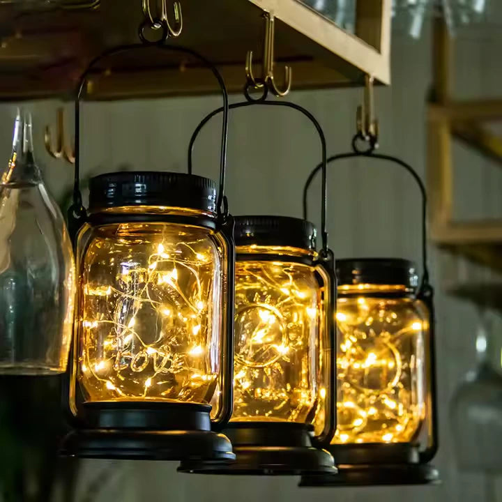 Solar Mason Can Lamp (1 Piece Set)