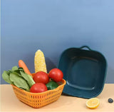 Six Piece Set of Vegetable Washing Basin and Drainage Basket