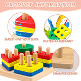 Children's Montessori Wooden Toy (Multi Colored Five Pillars)