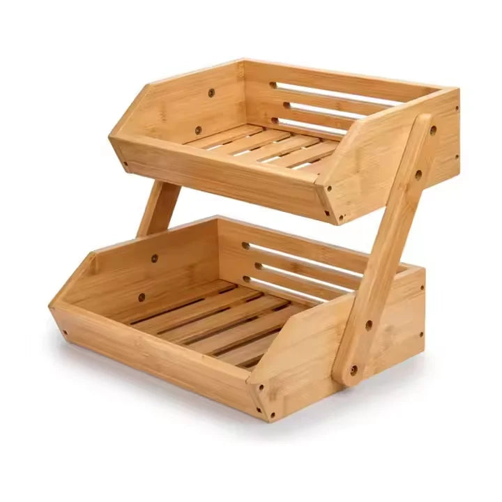 Desktop Storage With Two Layers of Shelves