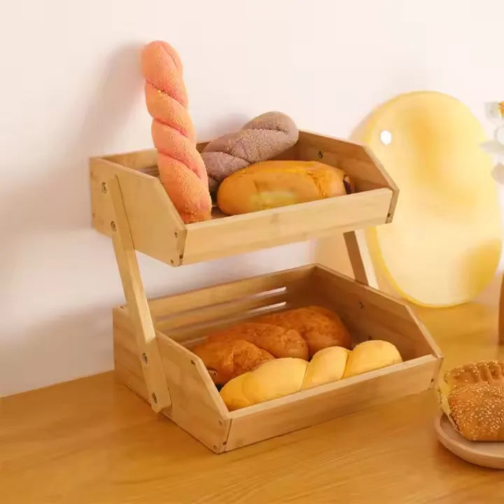 Desktop Storage With Two Layers of Shelves