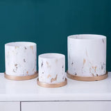 Marble Gold Circular Flower Pot