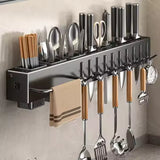 Wall Mounted Multi Functional Storage Rack (Black)