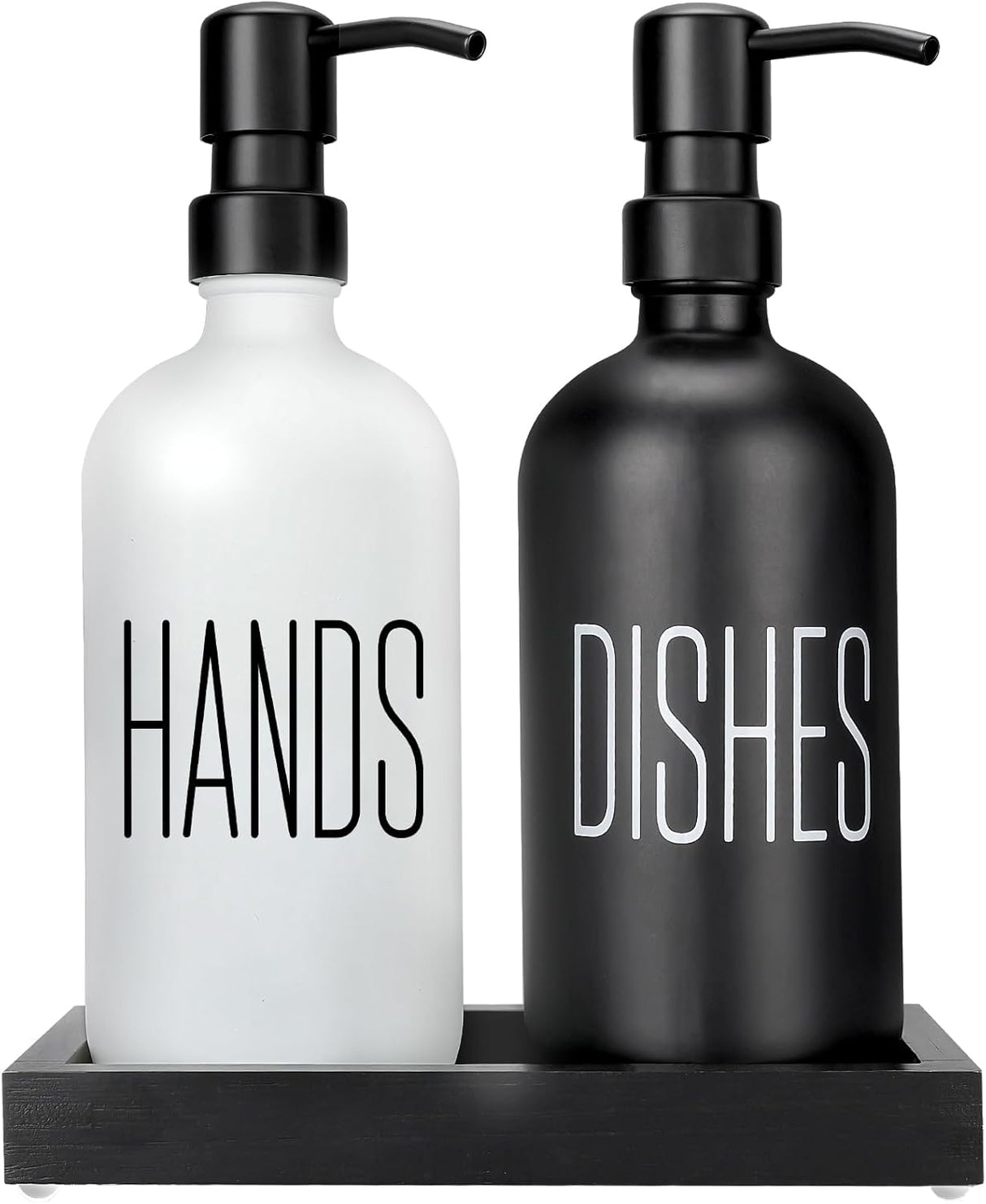 Black and White Matte 500ml Hand Soap Bottle