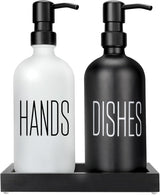 Black and White Matte 500ml Hand Soap Bottle