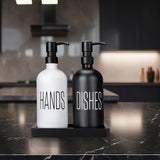 Black and White Matte 500ml Hand Soap Bottle