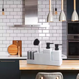 Kitchen Soap Dispenser With Sponge Holder and Dishwashing Brush