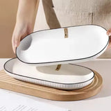 Black Line Vertical Pattern Fish Plate