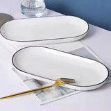 Black Line Vertical Pattern Fish Plate