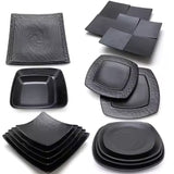 9-Inch Black Matte Square Plate Sp094