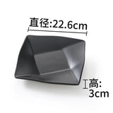 9-Inch Black Matte Square Plate Sp094