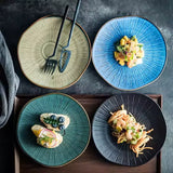 Ceramic Oak Shallow Plate Aurora Green