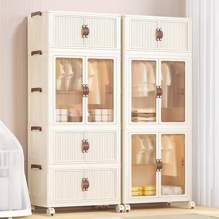 White [2 Cabinets+1 Box] With A Surface Width of 75Cm