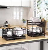 201 Stainless Steel Single Layer Black Bowl and Dish Rack [Integrated]