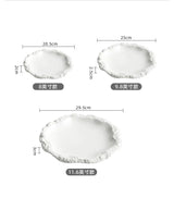 Rock Pattern Skirt Edge Shallow Plate -9.8 Inches