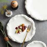 Rock Pattern Skirt Edge Shallow Plate -9.8 Inches