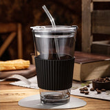 Glass Cup With Lid, Straw, Water Cup