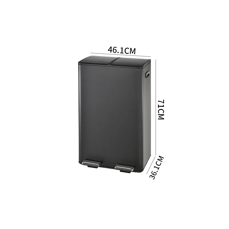 60L Black Pedal Two Classification Garbage Can