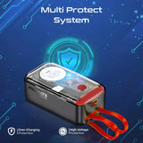 Promate 10000Mah Transparent Smartphone and Apple Watch Charging Power Bank (35W, Built-In Usb-C & Lightning Cable), Black