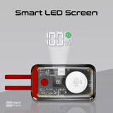 Promate 10000Mah Transparent Smartphone and Apple Watch Charging Power Bank (35W, Built-In Usb-C & Lightning Cable), Black