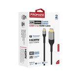 Promate 8K Crystalclarity Usb-C To Hdmi® Cable 180Cm