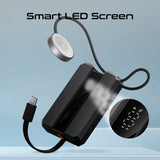 Promate 30W Power Delivery Ultra-Fast Power Bank For Smartphone & Apple Watch With In-Built Usb-C Cable, Black