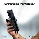 Promate 30W Power Delivery Ultra-Fast Power Bank For Smartphone & Apple Watch With In-Built Usb-C Cable, Black