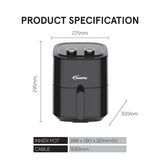PowerPac 4L Air Fryer With Hot Air Flow System, 1400W