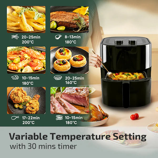 PowerPac 4L Air Fryer With Hot Air Flow System, 1400W