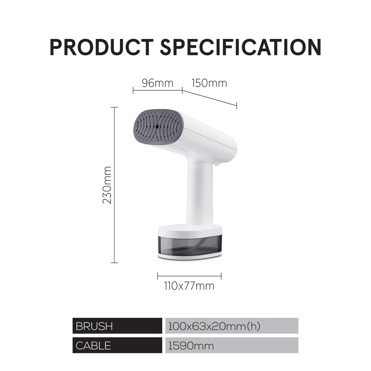 PowerPac Portable Garment Steamer, 1640W