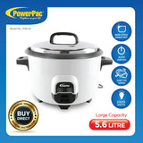 PowerPac 5.6L Rice Cooker With Non Stick Pot
