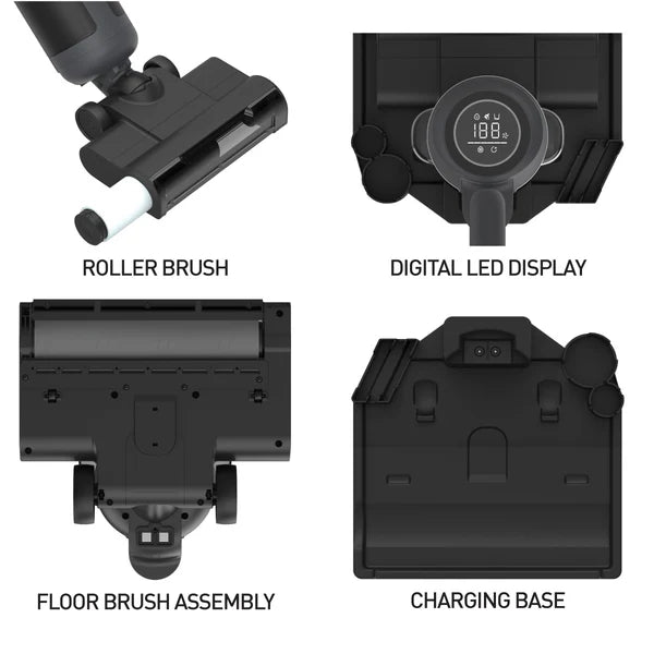 PowerPac Cordless Dry & Wet Stick Vacuum Cleaner, 200W, Capacity 580ML