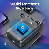 Promate 10000Mah Ultra Compact Superspeed Power Bank (35W, Built-In Usb-C Cable), Black