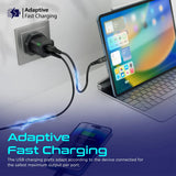 Promate 25W Ultra-Fast Dual Port AC Charger with Power Delivery and Quick Charge 3.0, Black