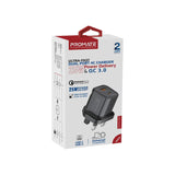 Promate 25W Ultra-Fast Dual Port AC Charger with Power Delivery and Quick Charge 3.0, Black