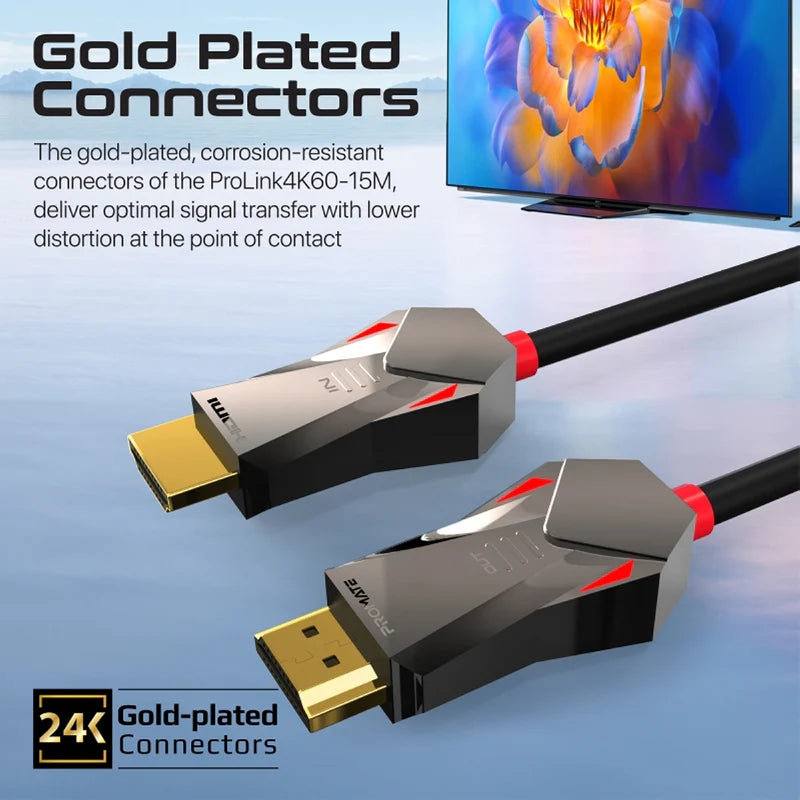 Promate Unidirectional Hd 4K@60Hz Hdmi Audio Video Cable, 15M
