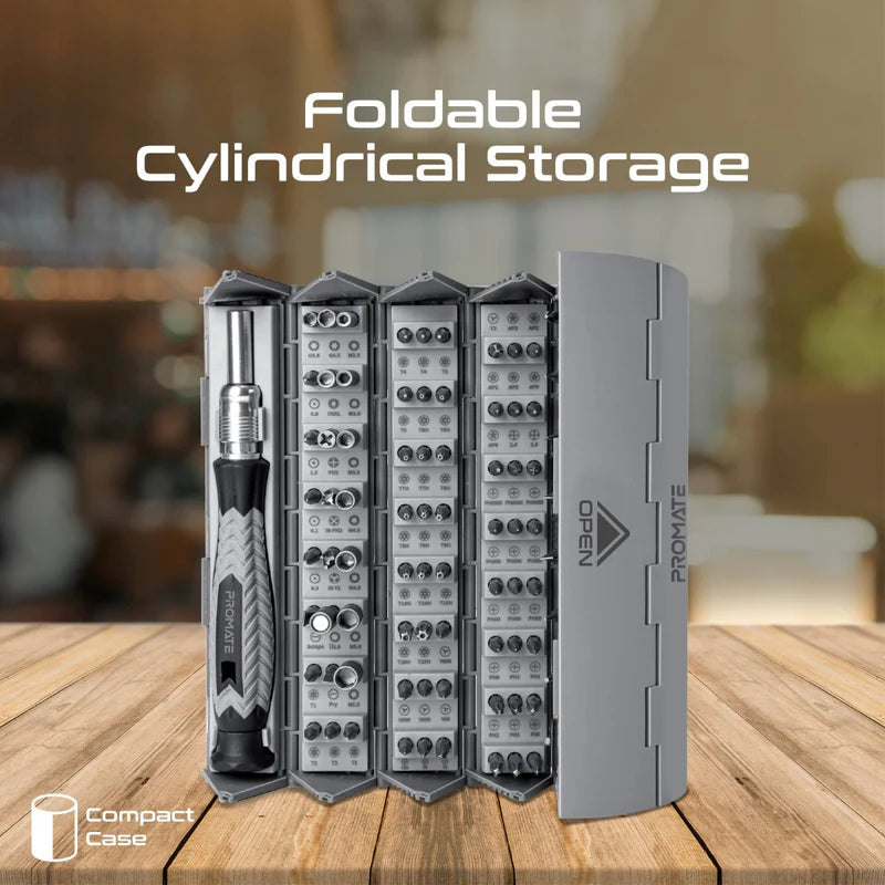 Promate 126 Piece Cylindrical Magnetic Screwdriver Kit