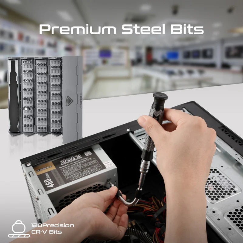 Promate 126 Piece Cylindrical Magnetic Screwdriver Kit