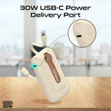 Promate 4-Piece 10000Mah Power Bank Charging Set (12W, Built-In Usb-C and Lightning Cables)