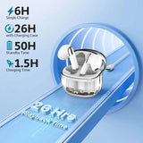 Promate High Definition Transparent Tws Earbuds With Intellitouch,White