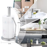 Paper Towel Holder For One Hand Tear With Standing Weighted Base Non Slip